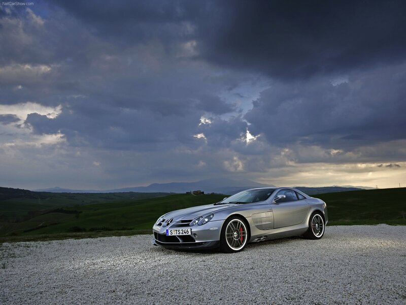 Silver Mercedes-Benz SLR McLaren