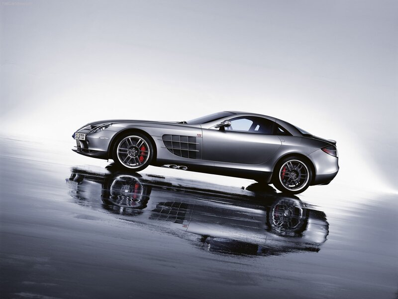 Silver Mercedes-Benz SLR McLaren