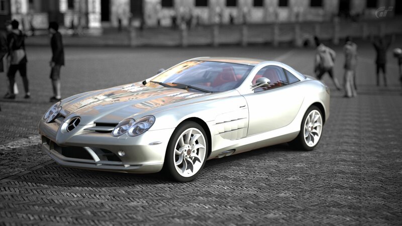 Silver Mercedes-Benz SLR McLaren