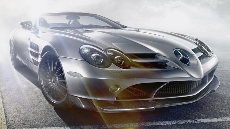 Silver Mercedes-Benz SLR McLaren
