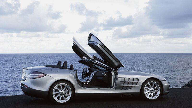 Silver Mercedes-Benz SLR McLaren