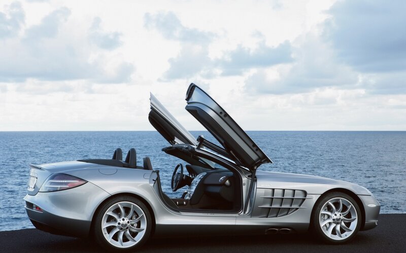 Silver Mercedes-Benz SLR McLaren