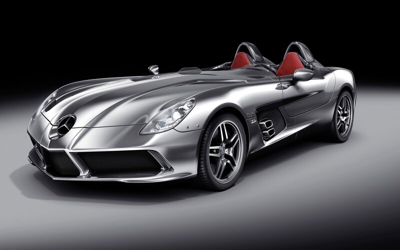 Silver Mercedes-Benz SLR McLaren