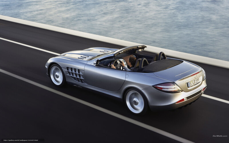 Silver Mercedes-Benz SLR McLaren driving