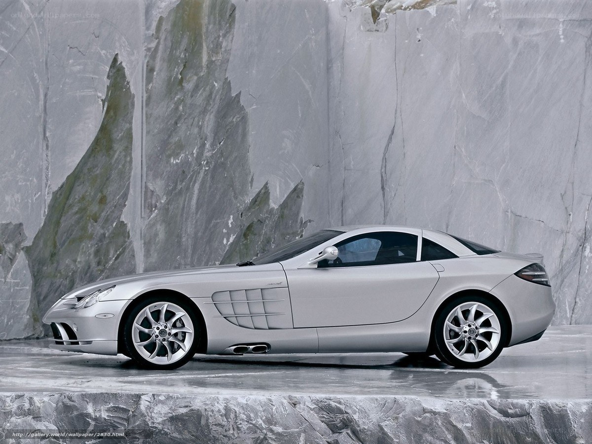 Silver Mercedes-Benz SLR McLaren