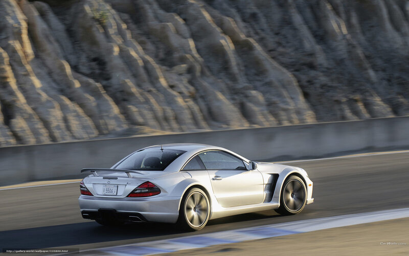 silver mercedes-benz slr on track
