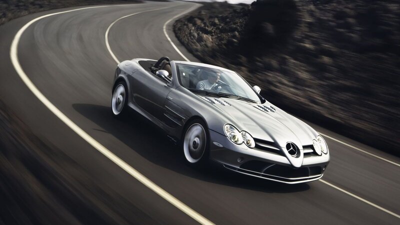 silver mercedes-benz slr roadster