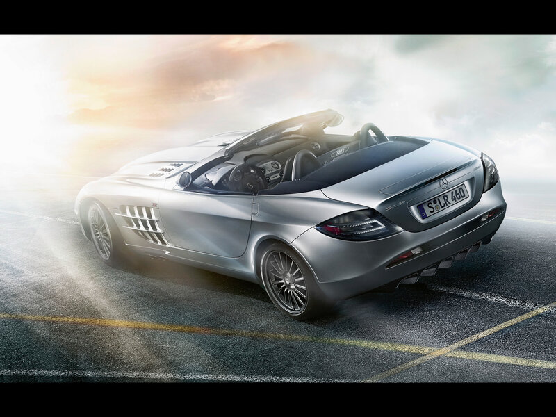 silver mercedes-benz slr roadster