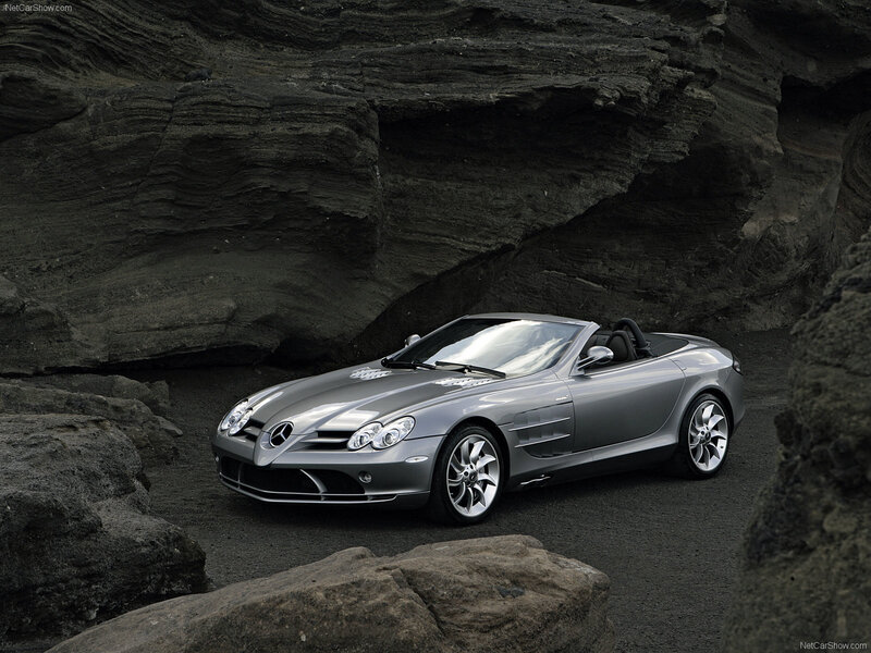 Silver Mercedes-benz Slr Roadster — Gray