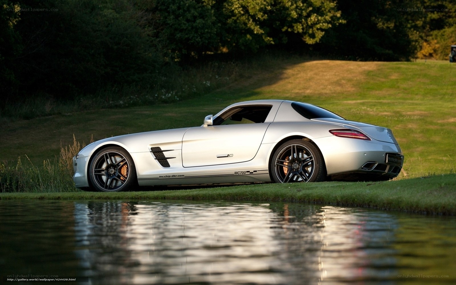 Silver Mercedes-Benz SLS AMG