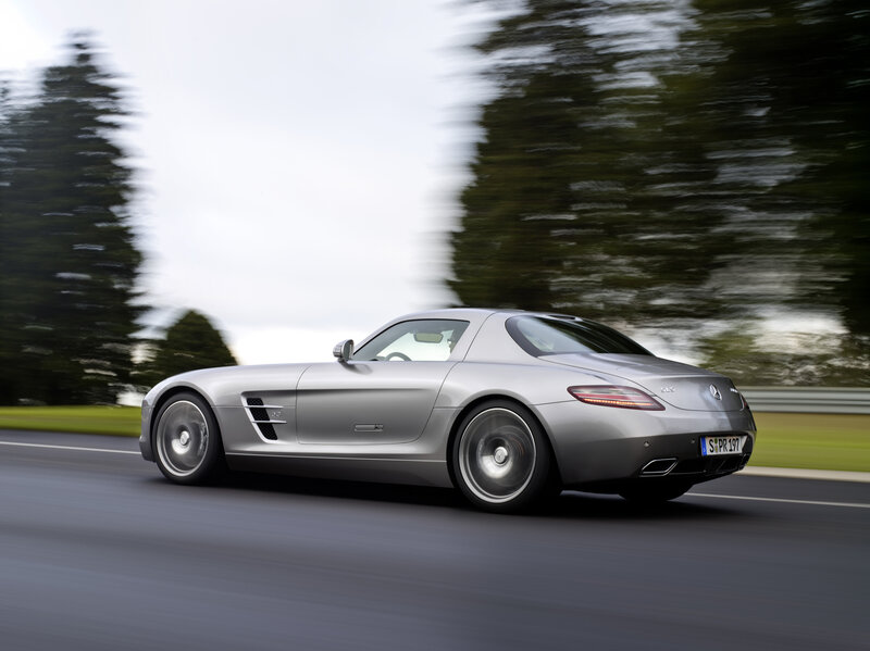 silver mercedes-benz sls amg