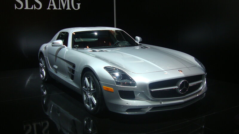 Silver Mercedes-Benz SLS AMG