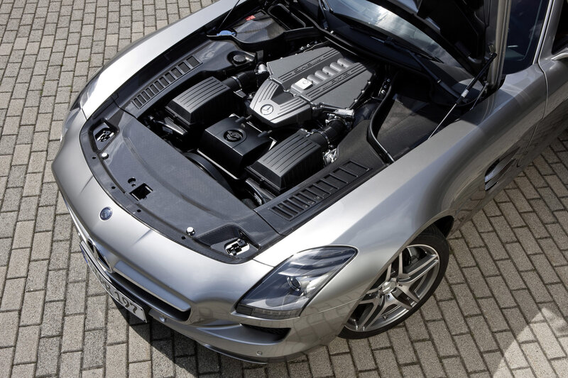 Silver Mercedes-Benz SLS AMG