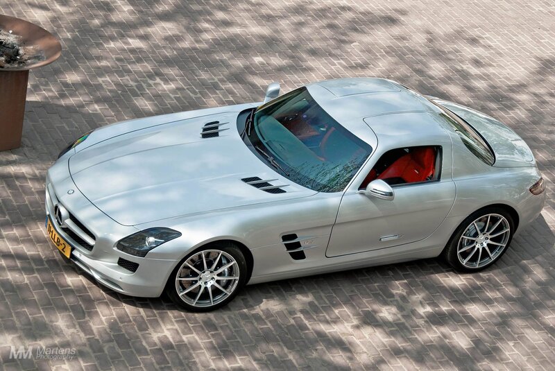 Silver Mercedes-Benz SLS AMG