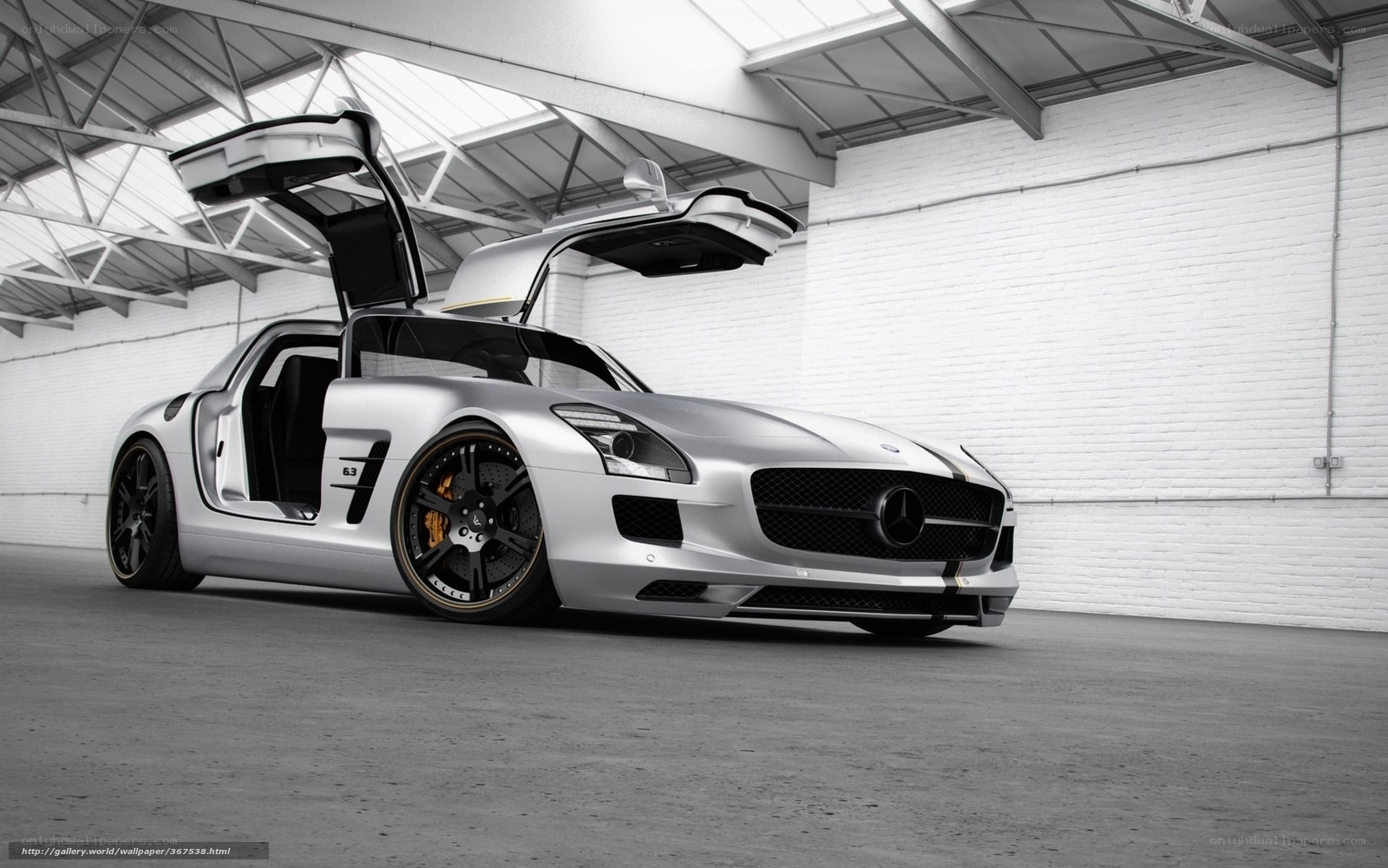 Silver Mercedes-Benz SLS AMG