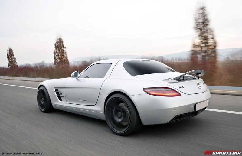 silver mercedes-benz sls amg
