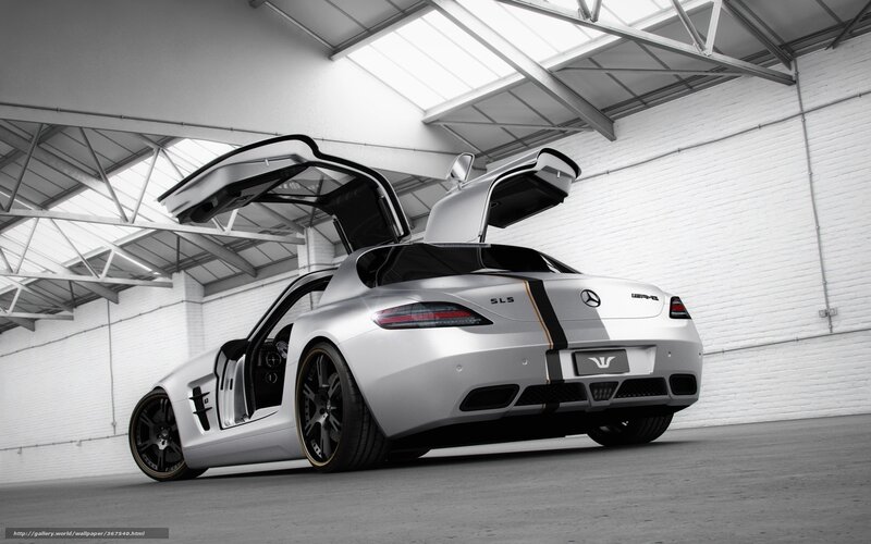 Silver Mercedes-Benz SLS AMG