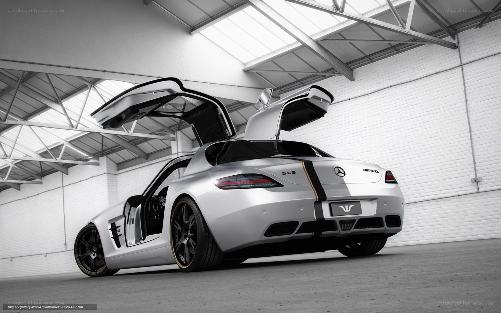 Silver Mercedes-Benz SLS AMG