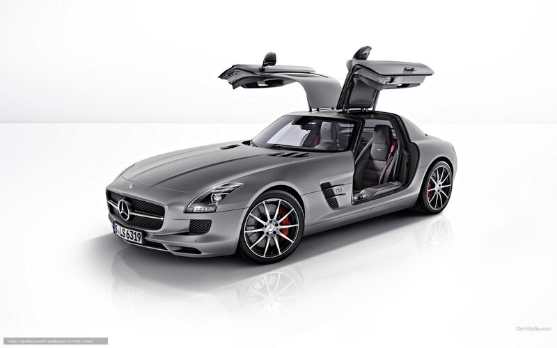 Silver Mercedes-Benz SLS AMG