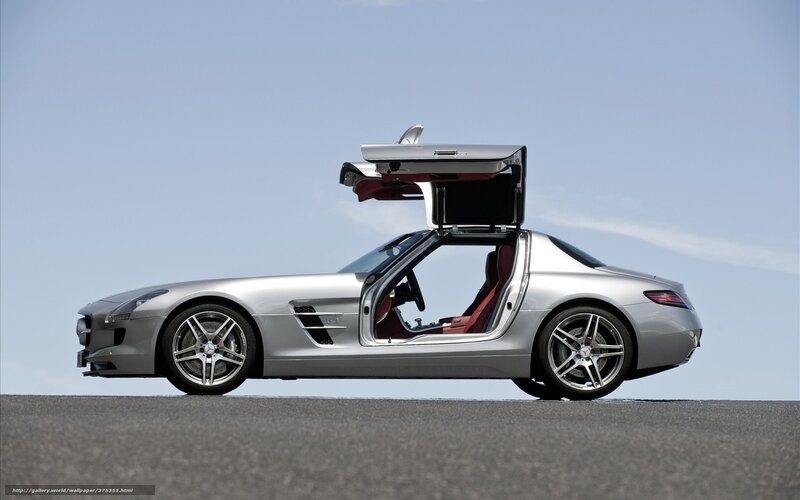 Silver Mercedes-Benz SLS AMG