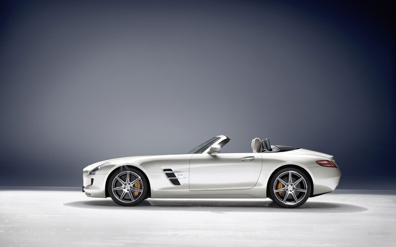 silver mercedes-benz sls amg roadster
