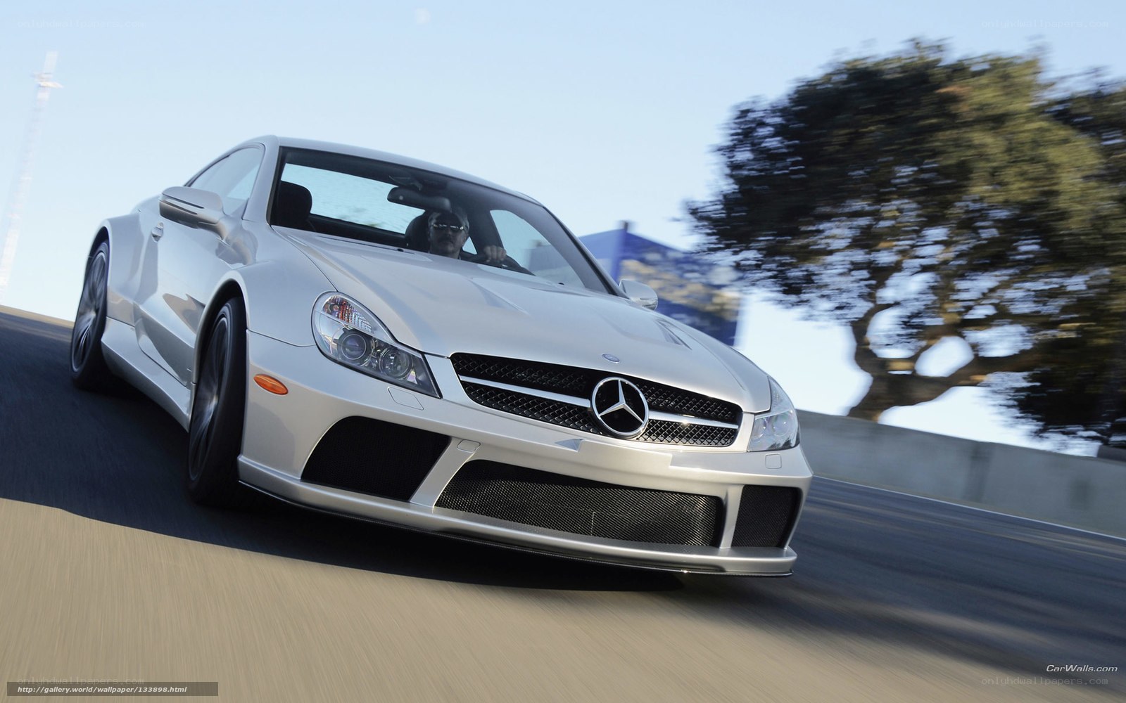 silver mercedes-benz speeding
