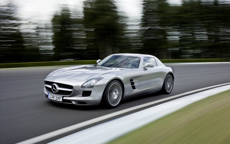 silver mercedes-benz sports car