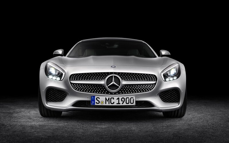 Silver Mercedes-benz Sports Car — Dramatic, Photograph, Headlights