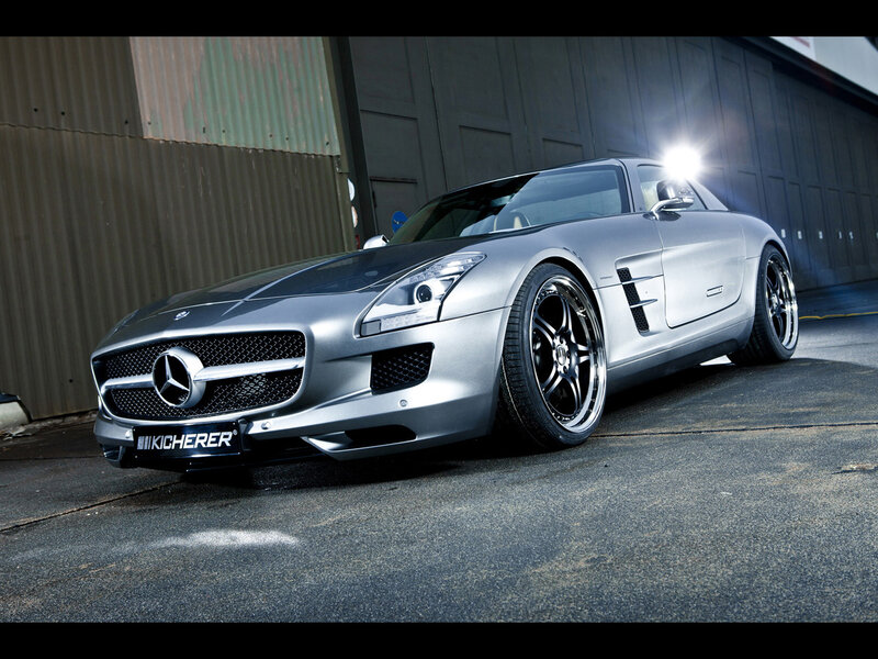 Silver Mercedes-benz Sports Car — Dramatic, Photograph