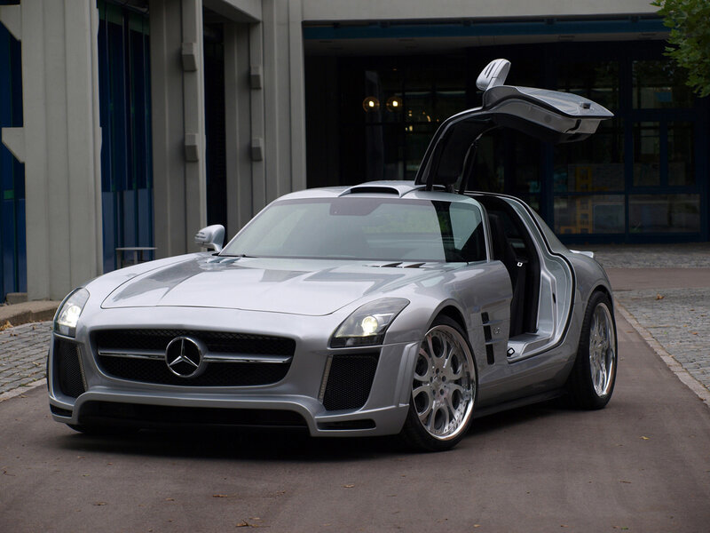 Silver Mercedes-benz Sports Car — Dramatic