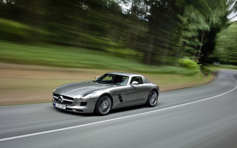 silver mercedes-benz sports car