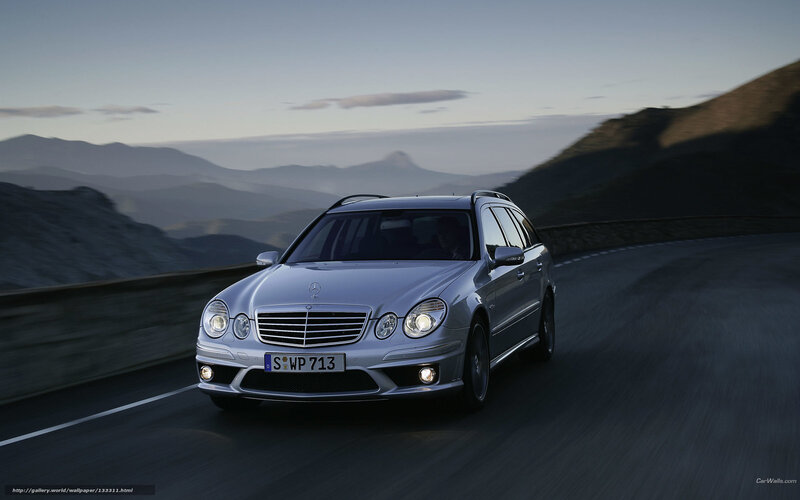Silver Mercedes-benz Station Wagon — Dramatic, Sunset
