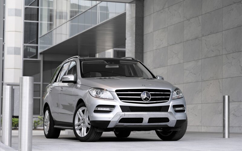 Silver Mercedes-Benz SUV parked