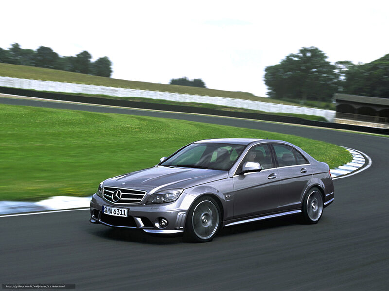 silver mercedes c63 amg on track