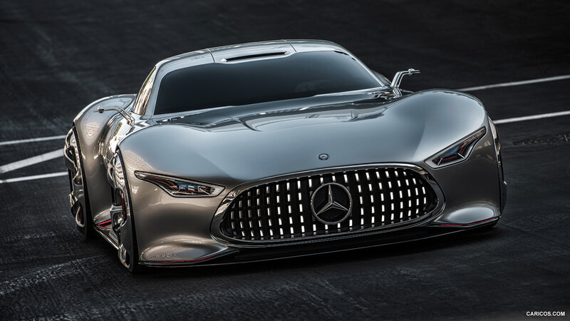 Silver Mercedes Concept Car — Dramatic