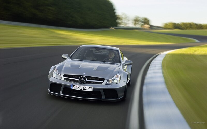 silver mercedes on racetrack