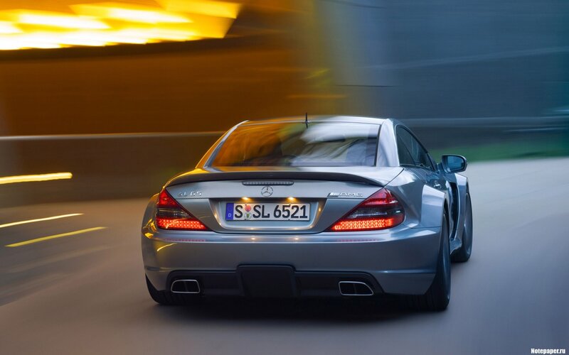 silver mercedes sl65 amg in motion
