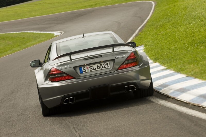 silver mercedes sl65 amg on track