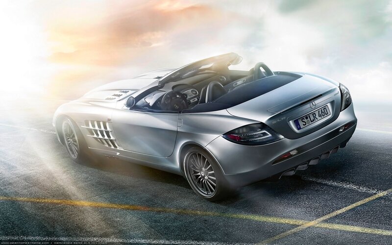 Silver Mercedes SLR McLaren