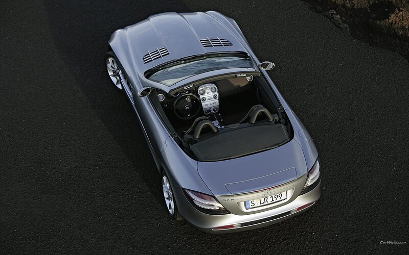 silver mercedes slr roadster