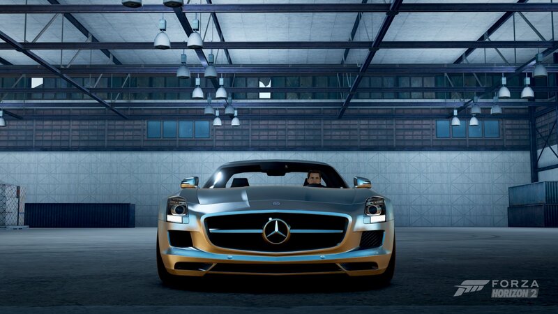 Silver Mercedes Sports Car — Gray