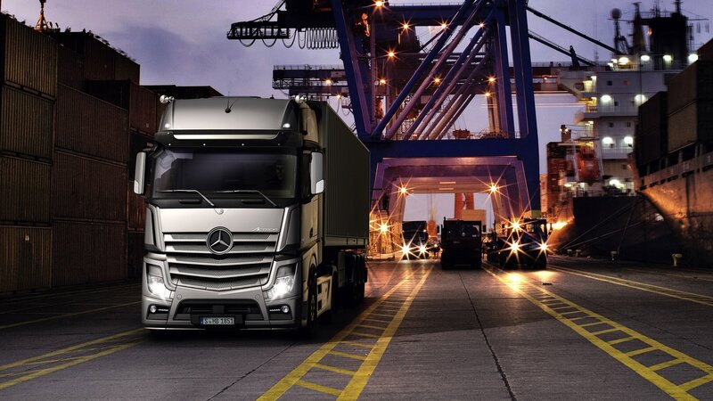 Silver Mercedes Truck