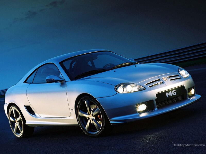 Silver MG Sports Car — Blue, Dramatic