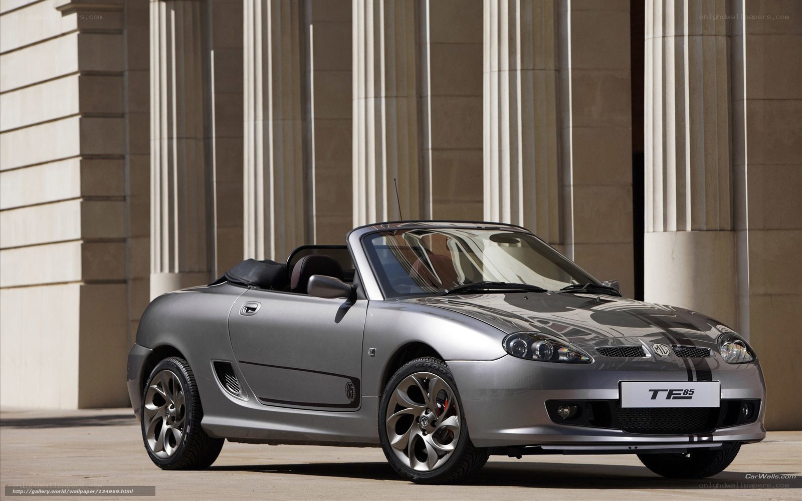 Silver MG TF85 convertible
