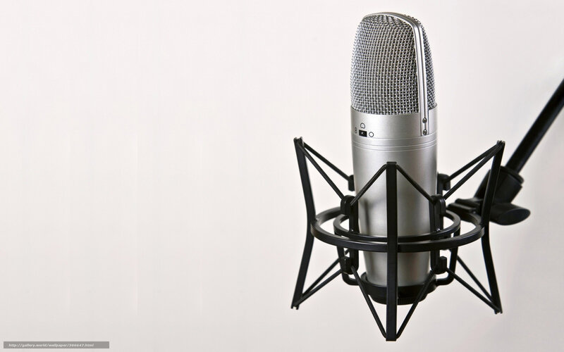 silver microphone on stand