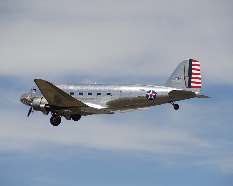 Silver Military Airplane — Blue, Calm, Afternoon