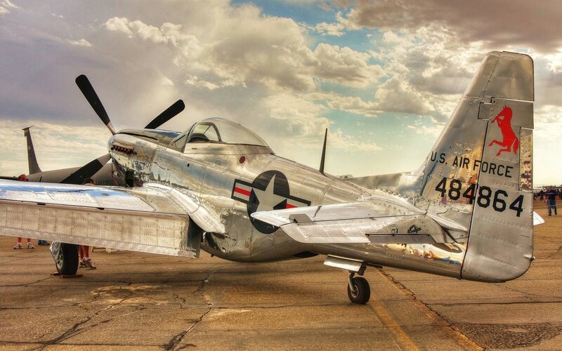 Silver Military Airplane — Dramatic, Afternoon