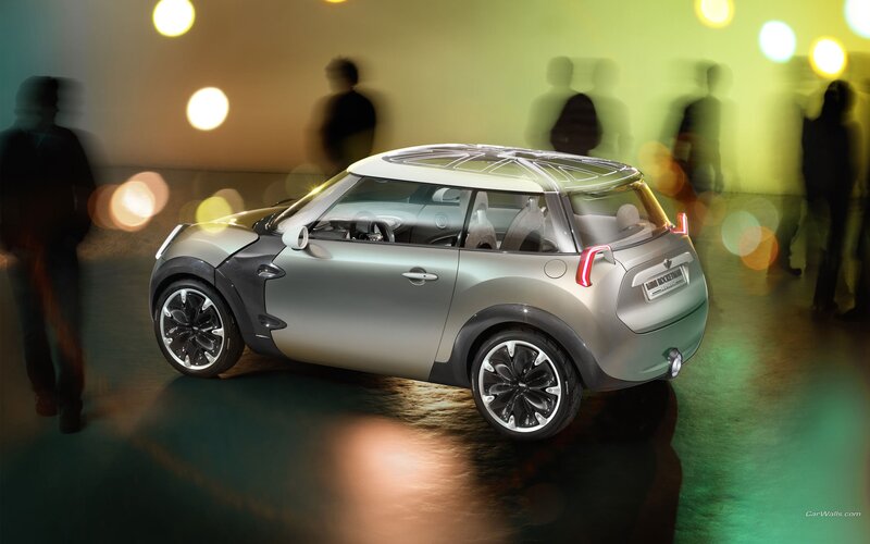 Silver Mini Concept Car — Dramatic, Night