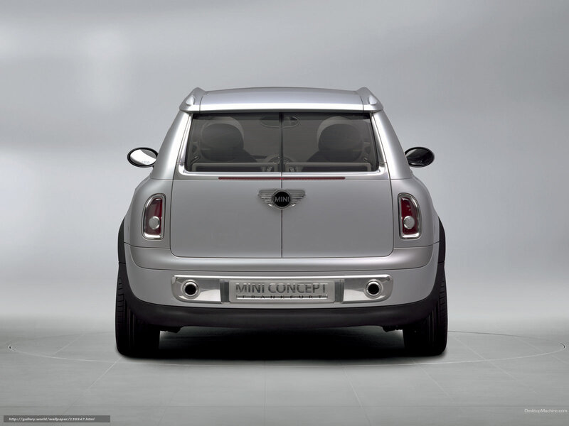 Silver Mini Concept Car — Neutral, Photograph, Rear View