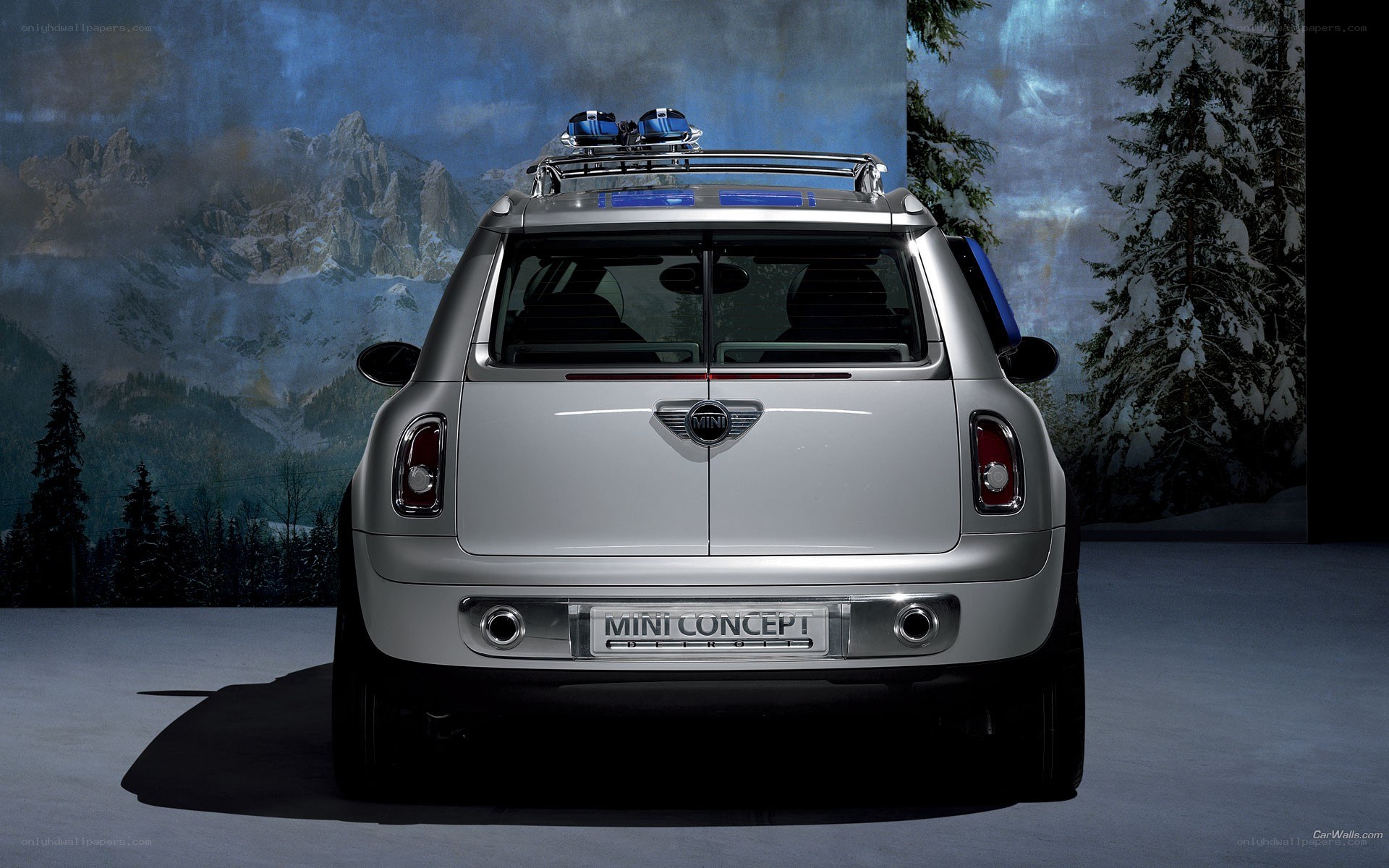 Silver MINI Concept car rear view